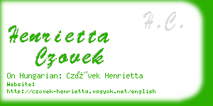henrietta czovek business card